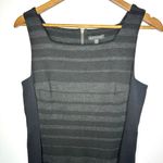 Eileen Fisher  Black Striped Square Neck Stretch Bodycon Straight Dress Women's 8 Photo 4