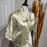 Elevenses Anthropologie Cape Poncho Linen Formal Evening Prom Cover Tie Short Sleeve Shrug Photo 1