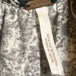 Free People Black & Gray Keyhole Neck Cold Shoulder Top. Beaded Neck & Sleeves Photo 6