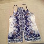 Japna  paisley and floral blue on white tan… Photo 2