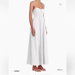 STAUD NWOT Landry Shoulder-Tie Smocked Cotton Maxi White Dress sz M Photo 1