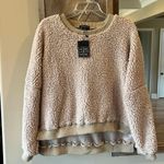 Hers & Mine Oversized Fluffy Cozy Light Tan Pullover Boutique  High Low New Photo 4