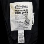 Eddie Bauer  Black Goose Down Hooded Puffer Pea Coat with Faux Fur Trim Sz Large Photo 2