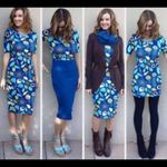 LuLaRoe  Navy & Royal Blue polka dot bodycon dress Photo 2