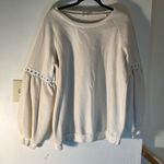 easel size Large Cream Sweatshirt with studded sleeves Photo 3