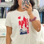 Converse New York Print White Tee Shirt Photo 0