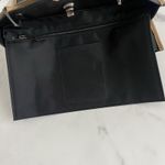 Longchamp VTG Tote Black Beige Leather Trim Tall Handbag Retro Chic minimalist Photo 8