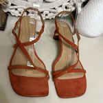 frame denim Frame Le Braxton Leather Heel Burnt Orange US 10 Strappy Sandal Fall Photo 7