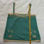 Tsumori Chisato teal Green and yellow crochet tank top with skull shaped pockets Size 2 Photo 6