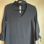 ZARA Dress Size Small Black Choker 3/4 Sleeve Loose Fit Career Office Siren Soft Photo 2