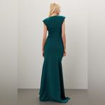 Elliatt  Marabel Hunter Dark Green Maxi‎ Gown V Neck Ruched  Dress Size XL Photo 1