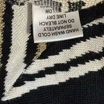 Forever 21 NWT  Black Cream Gold Metallic Yarn Fitted Sweater Dress Size Small Photo 9