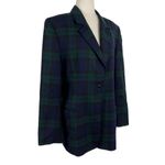 Brooks Brothers Tartan Plaid Green Black Watch Single Breasted Wool Blazer SZ 14 Photo 6