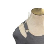 Helmut Lang  Ring Shoulder Knit Top Sweater Cut Out Gray Silver Size XS Photo 3