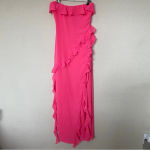 House Of CB HOUSE OF CB 'Sarina' Fuchsia Ruffle Maxi Dress NWOT size L Photo 5