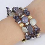 Wrap Bracelet Gray Gold Silver One Size Fits All Photo 0
