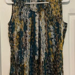 Kasper  Tank Top Shirt Shell Cami Multicolor Green Snakeskin Sz pm Watercolor GUC Photo 0