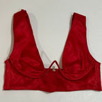 Oh Polly  Red Satin Underwire Crop Top Size 2 US / UK 6 Photo 0