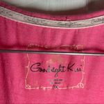 Goodnight Kiss Pink V Neck Short Sleeve Pajama Top 3X Photo 1