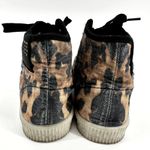 ALLSAINTS  Demmy Celia High Top Sneakers Leopard Canvas Round Toe Tan Black US 8 Photo 4
