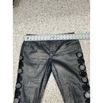 Woman’s Luxury Blues Sun Metal Embelished Stretch Shiny Straight Leg Jeans 9 Blue Size undefined Photo 4