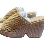 Cecelia New York NIB Size 7 Womens Farra Wedge Espadrille Slide Sandals Sugar Tan Photo 4
