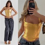House Of CB  Karia Gold Corset Top size‎ S NWOT Photo 1