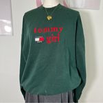 Tommy Hilfiger Vintage 90’s Tommy Girl TH Spellout Green Sweatshirt Womens XL Photo 1