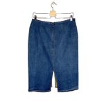 Who What Wear  Front Slit Knee-Length Denim Stretch Skirt Photo 6