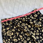 Unique Vintage Black and Cream Floral A-Line Skirt Photo 8