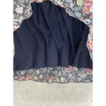 CAbi  Women's Skirt Pull On Blue Floral Smocked Waist Size Medium Pleated Lined Photo 6
