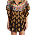 Trina Turk  Moroccan Medallion Swim Beach Tunic Cover Up Kaftan Black Size XS Photo 1