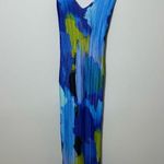 Pretty Little Thing  blue abstract print plisse low back strappy maxi dress Photo 0