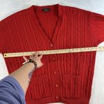 Vtg L  Image Maker Cardigan Sweater Chunky Cable Knit Red Walt Disney Co Photo 6