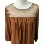 Signature Studio  Small Peasant Style Blouse Mesh Design Polka Dot Photo 1