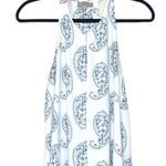 Loft White & Blue Paisley Print Keyhole Sleeveless Blouse Photo 0