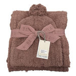 Barefoot Dreams  Pom Pom Beanie And Scarf Set In Chestnut One Size Photo 0