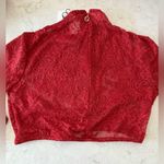 Nookie NWT Heaven Lace Set Crop Top and Pants in Red Sz Small $409 Photo 3