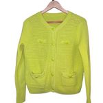 CAbi  Lime Green button front Women's cardigan Sweater measurements in pictures Photo 0