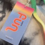 Warm NWT Tie Dye Hoodie Sweatshirt Black & Grey w Rainbow Drawstring Oversized Photo 6