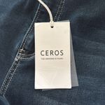 Ceros High Rise Straight Leg Ankle Jean 28” Waist Dark Wash Stretch Cotton Blend Blue Photo 3