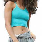 FP Movement by Free People Turquoise Happiness Runs Crop Tank Top XS Photo 0