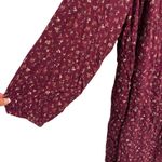 Old Navy Floral Print Mini Dress Maroon Tie Neck Long Sleeve XXL Photo 2