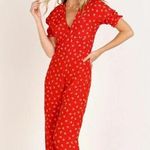 Faithfull the Brand Mallory Jumpsuit In Red Jeanne Print Size 4 Photo 0
