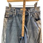 Levi's  XL Straight Jeans‎ 26 Silver Metallic Side Panel Belted High Rise Denim Photo 6