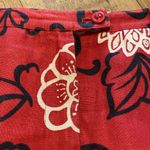 Harold’s Linen Maxi Skirt w Pockets Floral Red White Black Sz 6 Photo 1
