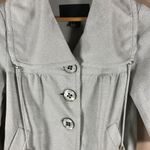 Vintage YANSI FUGEL Silver Metallic Collared Jacket Size 0 Photo 5