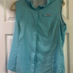 Columbia  Aqua Sleeveless Button-Up Top Photo 0