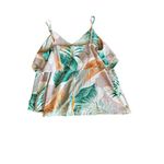 L Love Women's Women's Thin Strap Floral Ruffle Top White Size M Photo 1