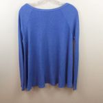 Free People Royal Blue Waffle Knit Long Sleeve Top Photo 6